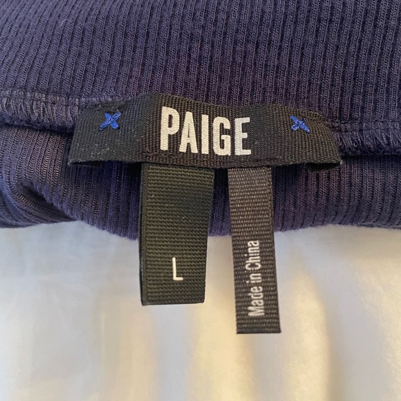 PAIGE Kenzie Bell Sleeve Turtleneck Size L in Rich Navy - Picture 5 of 14